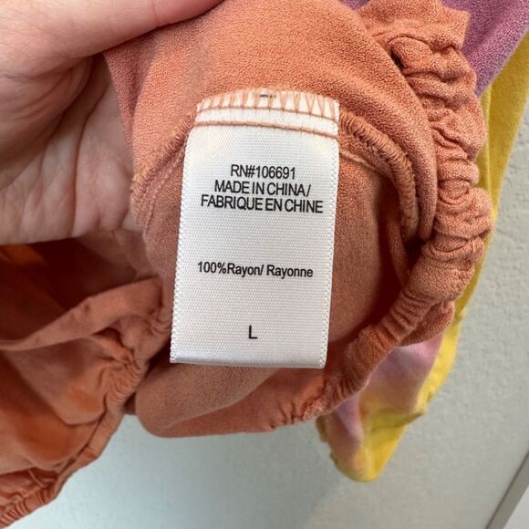 Young Fabulous & Broke Pink Yellow Orange Tie Dye Boho Blouse - Size XS - EUC - Picture 5 of 7